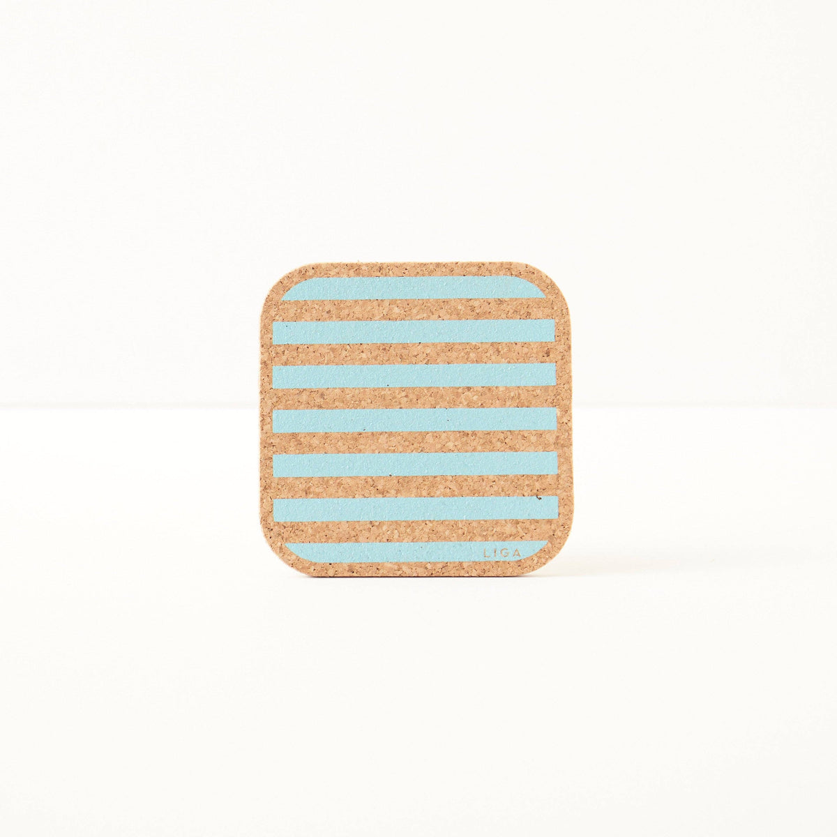 Cork Coasters | Candy Stripes - Blue | Set of 4