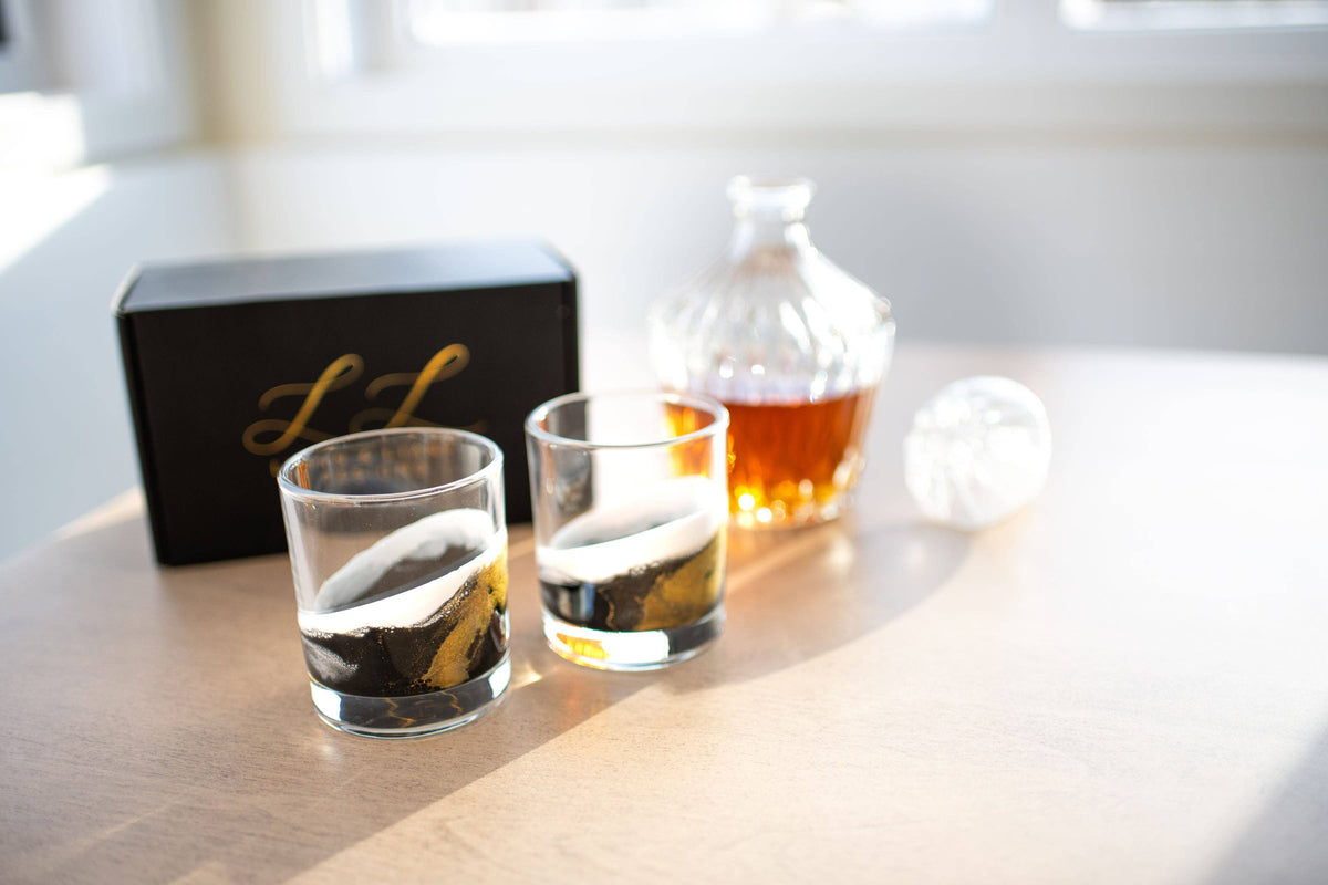Resin Accented Whisky Glasses