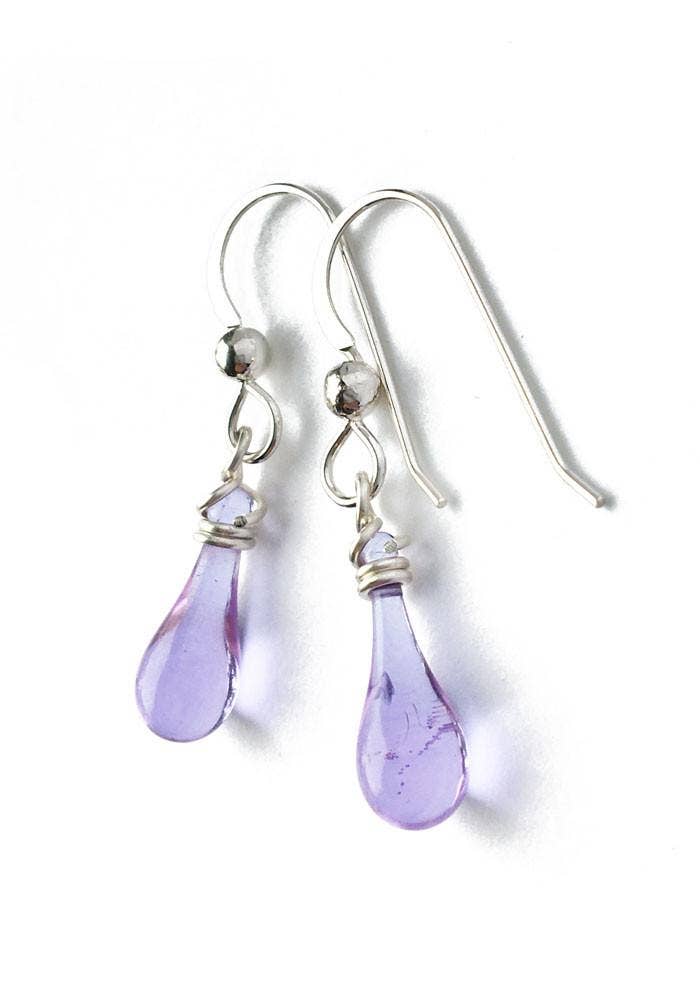 Demi Glass Teardrop Earrings, Tiny and Colorful