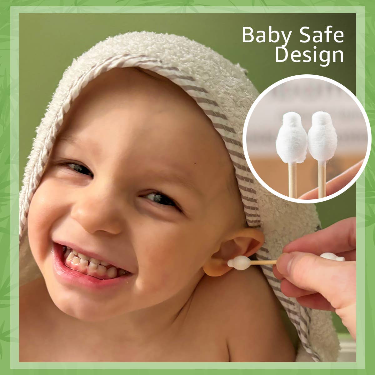 Bamboo Child Safety Cotton Swabs - 200 Pack