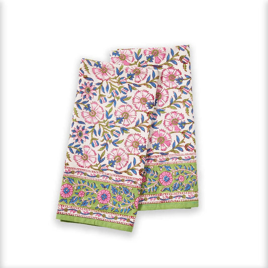 Primrose Block Print Hand Towels - Set of 2