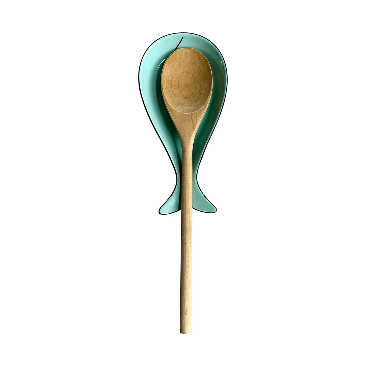 Fox Run Whale Spoon Rest, Ceramic Spoon and Spatula Rest