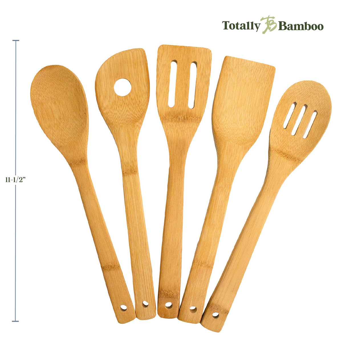 5-Piece Bamboo Cooking Utensil Set, Dishwasher Safe