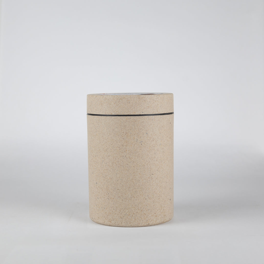 Sustainable Small Bamboo Sugar Canister Seashell Color 24 oz