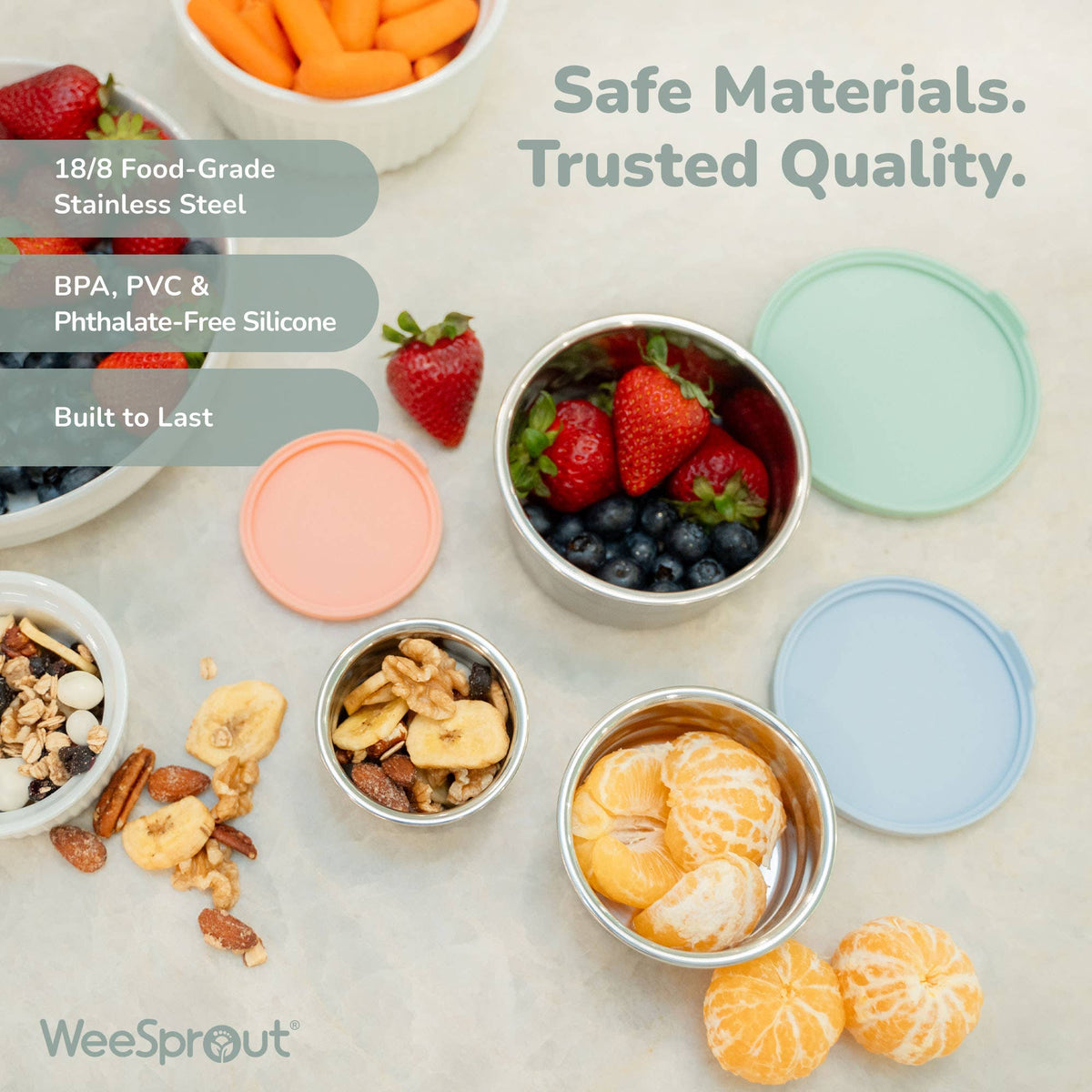 Stainless Steel Nesting Storage Containers – Set of 3