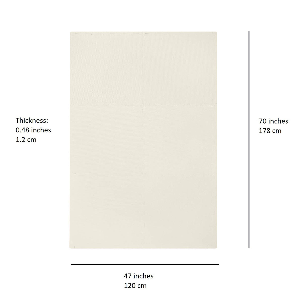 Baby & Kids Foam Play Mat - Solid Colors