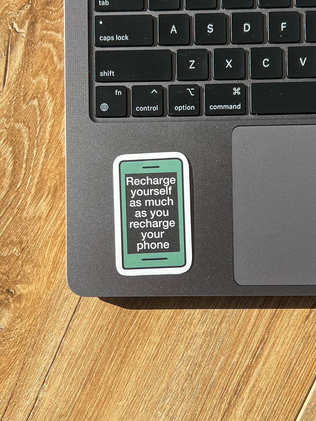 Recharge yourself as much as you charge your phone sticker