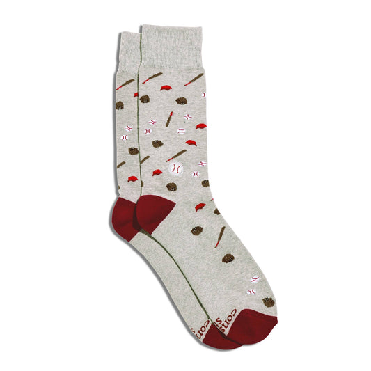Socks that Support Youth Sports | Gray Baseballs