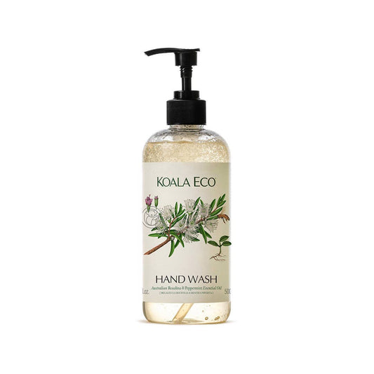 Koala Eco Rosalina peppermint essential-oil hand wash — clear botanical liquid hand wash pump bottle