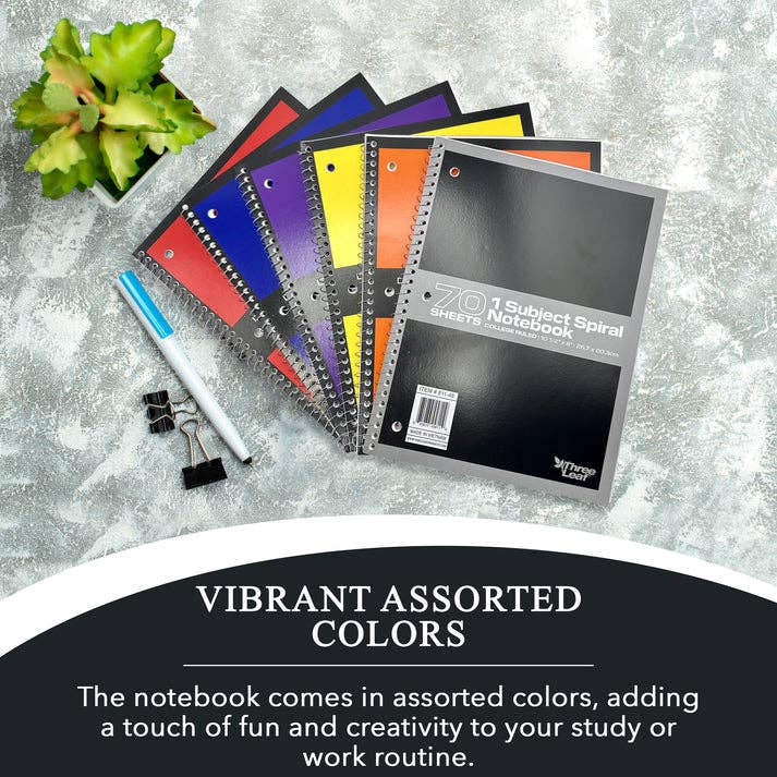 1-Subject Spiral Notebook, Wide Rule