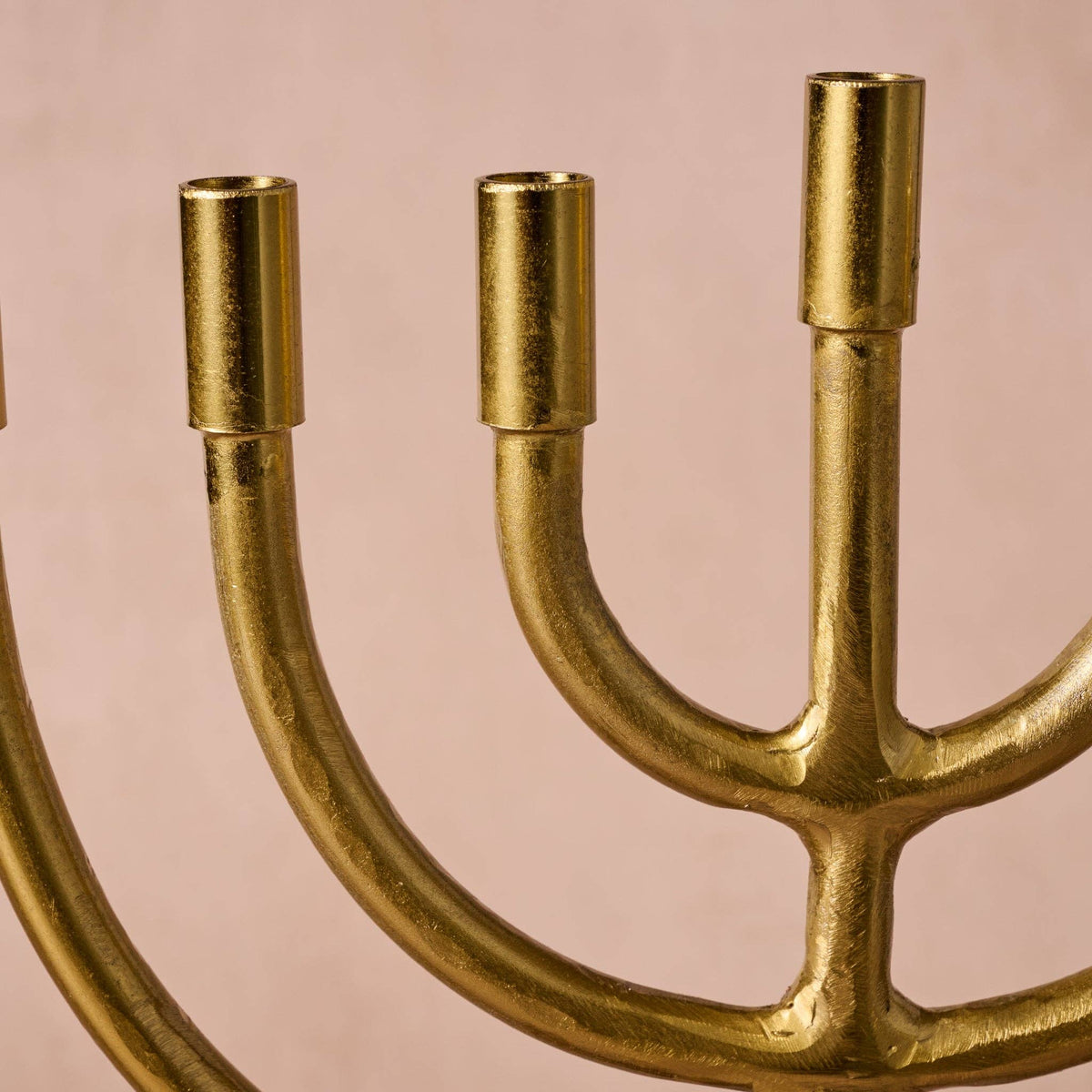 Ten Thousand Villages - Jyoti Brass Horn Menorah