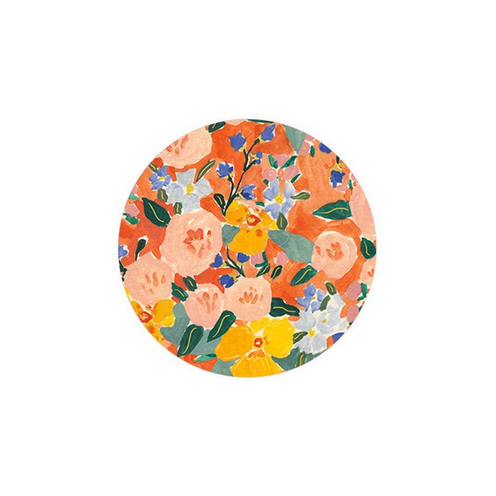 Red + Orange Floral Coaster