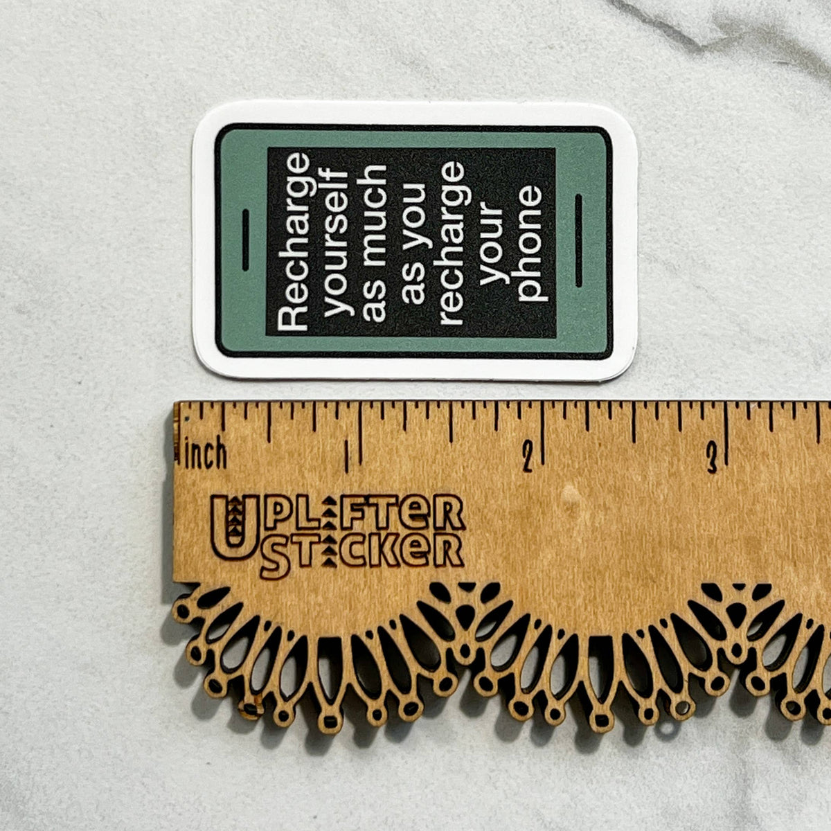 Recharge yourself as much as you charge your phone sticker