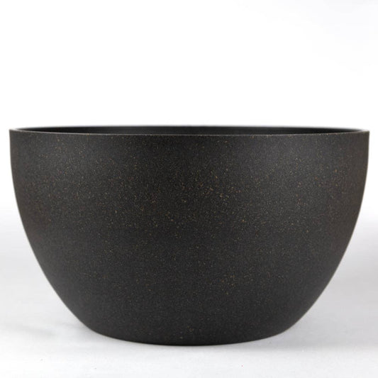 Loopy Products Large Bamboo Reusable Serving Bowl w/o Lid: serving bowl photographed against; upcycled agri-waste material