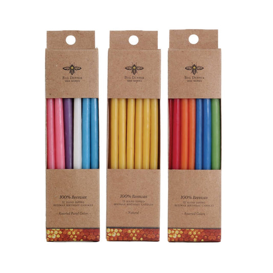Birthday Candles - 100% Pure Beeswax