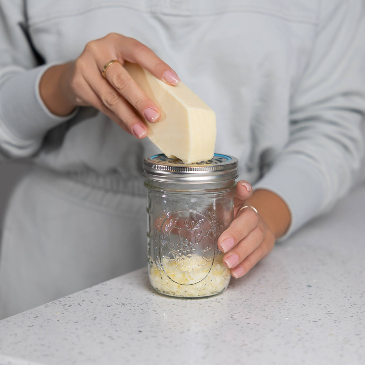 Jarware Stainless Steel Citrus Zester and Cheese Grater Lids