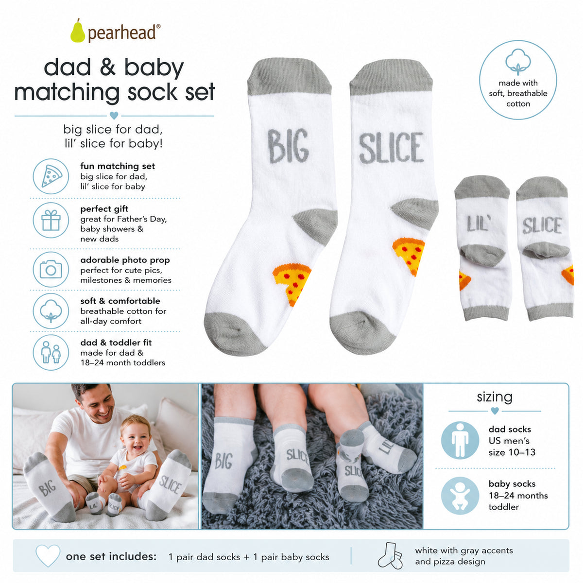 Parent & Me Matching Pizza Sock Set