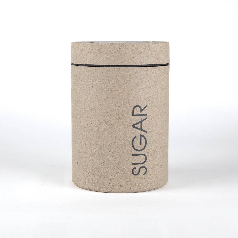 Sustainable Small Bamboo Sugar Canister Seashell Color 24 oz