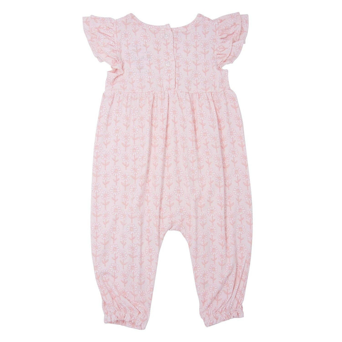 Geometric Daisy Flutter Sleeve Romper