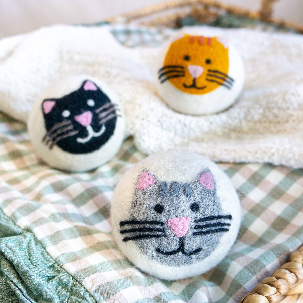Wool Dryer Ball Cat Mix (Orange, Grey, Black) - House Cats
