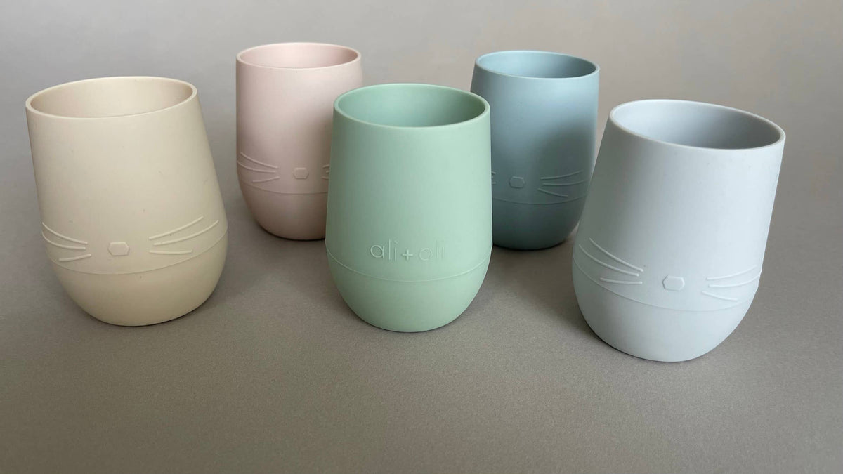 Bunny Face Silicone Open Cup for Baby & Toddler (Pine)