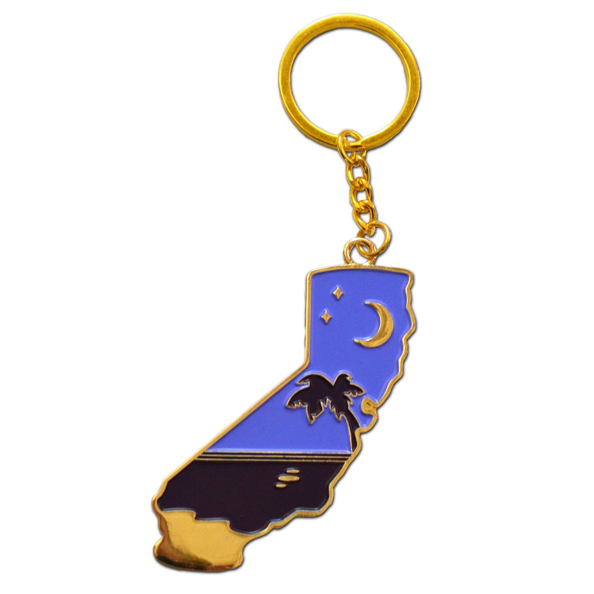 CA Retro Sunset Enamel Keychain