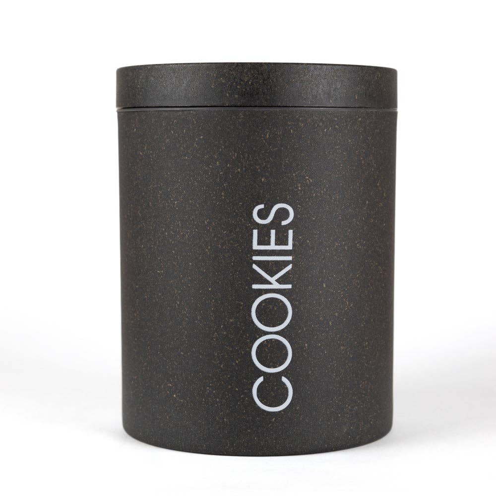 Sustainable Large Bamboo Cookie Canister Carbon Color 77 Oz.