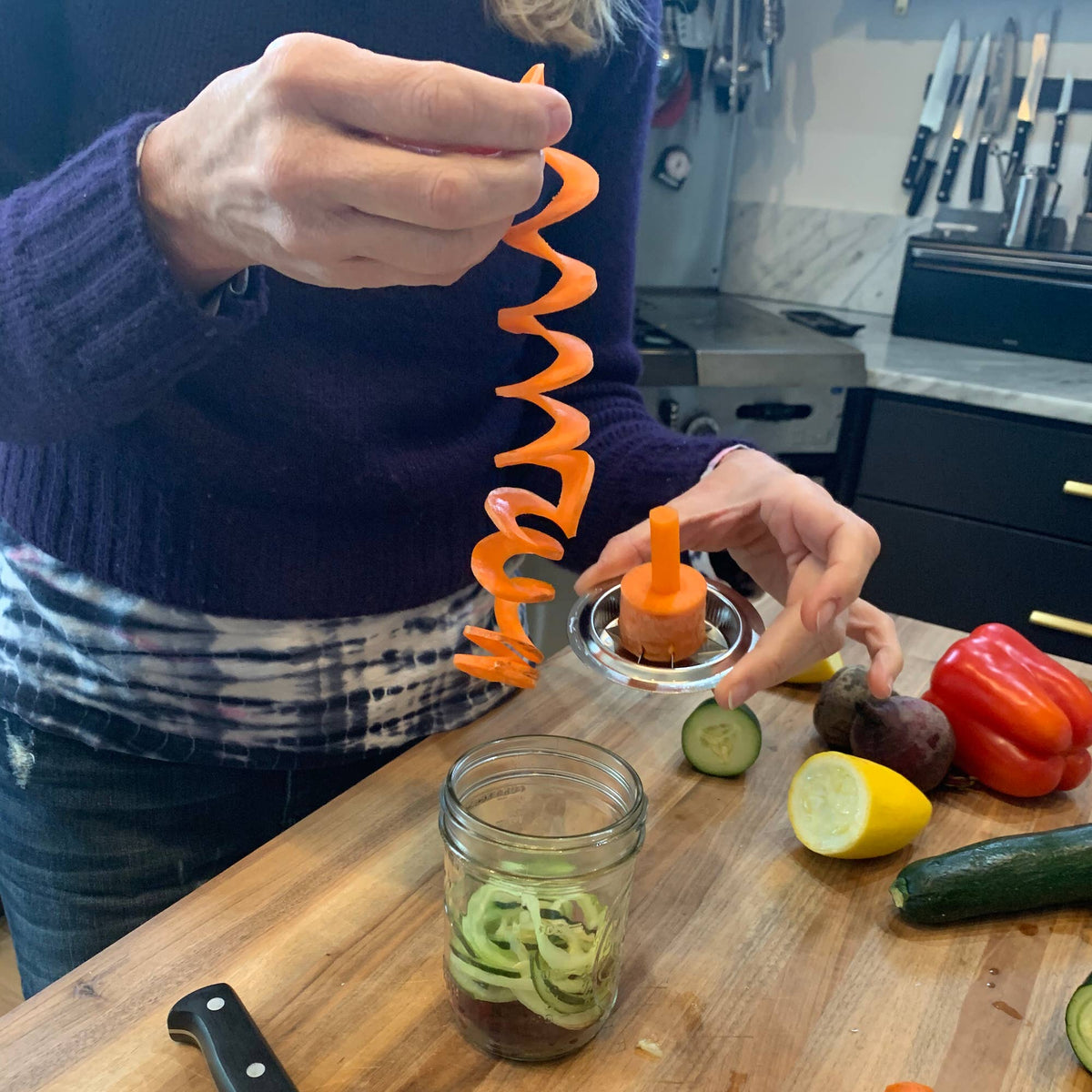 Jarware 3 in 1 Spiralizer for Wide Mouth Mason Jar