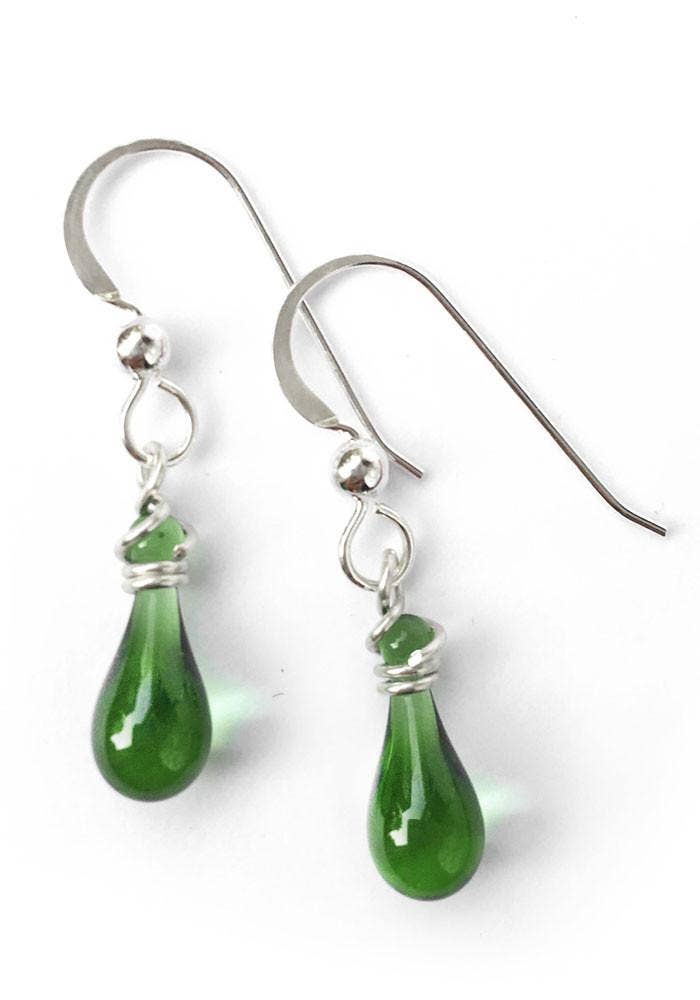 Demi Glass Teardrop Earrings, Tiny and Colorful