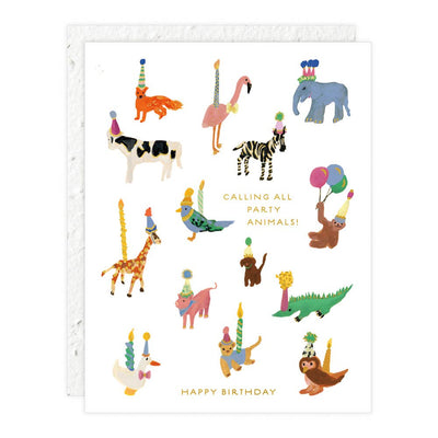 Fiesta de animales - Tarjeta de cumpleaños