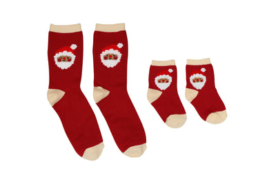Santa Parent & Baby Christmas Matching Holiday Sock Set