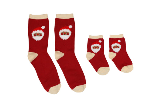 Santa Parent & Baby Christmas Matching Holiday Sock Set