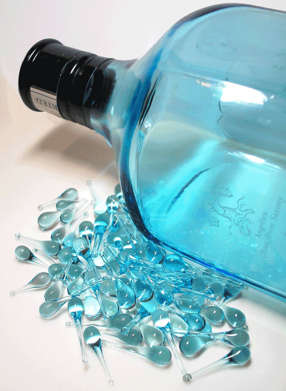 Aqua Recycled Glass Raindrop Earrings, Elegant & Ecofriendly