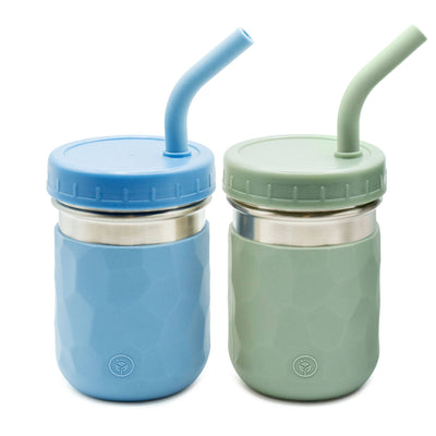 Vasos de acero inoxidable 3 en 1 para niños – 8 oz, juego de 2