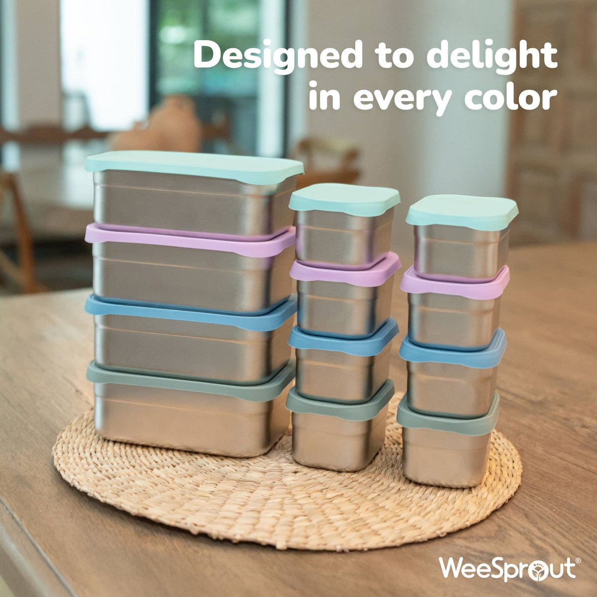 Stainless Steel Bento Box Set with Silicone Lids – Set of 3