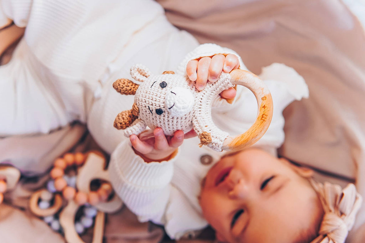 Giraffe Hand Crochet Rattle