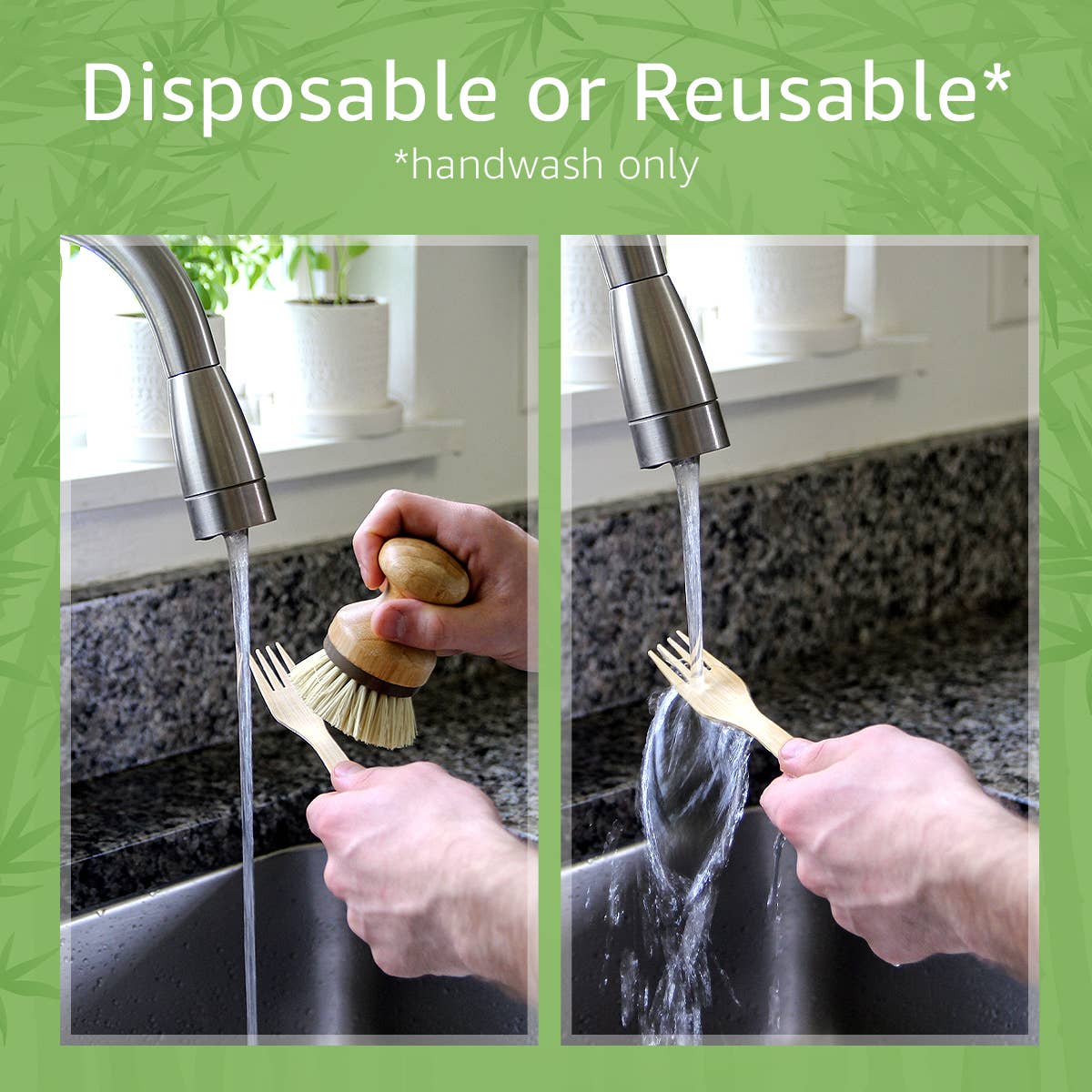 Bamboo Disposable Forks Set - 100 Pack