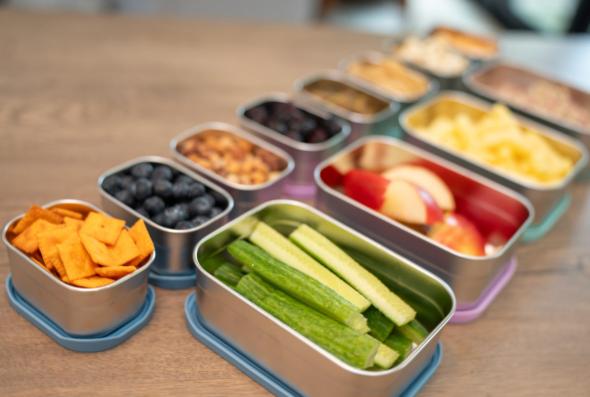 Stainless Steel Bento Box Set with Silicone Lids – Set of 3