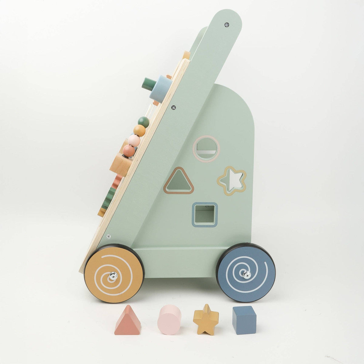 Wooden Baby Walker - Multi-Activity Push Walker Ages 18m+