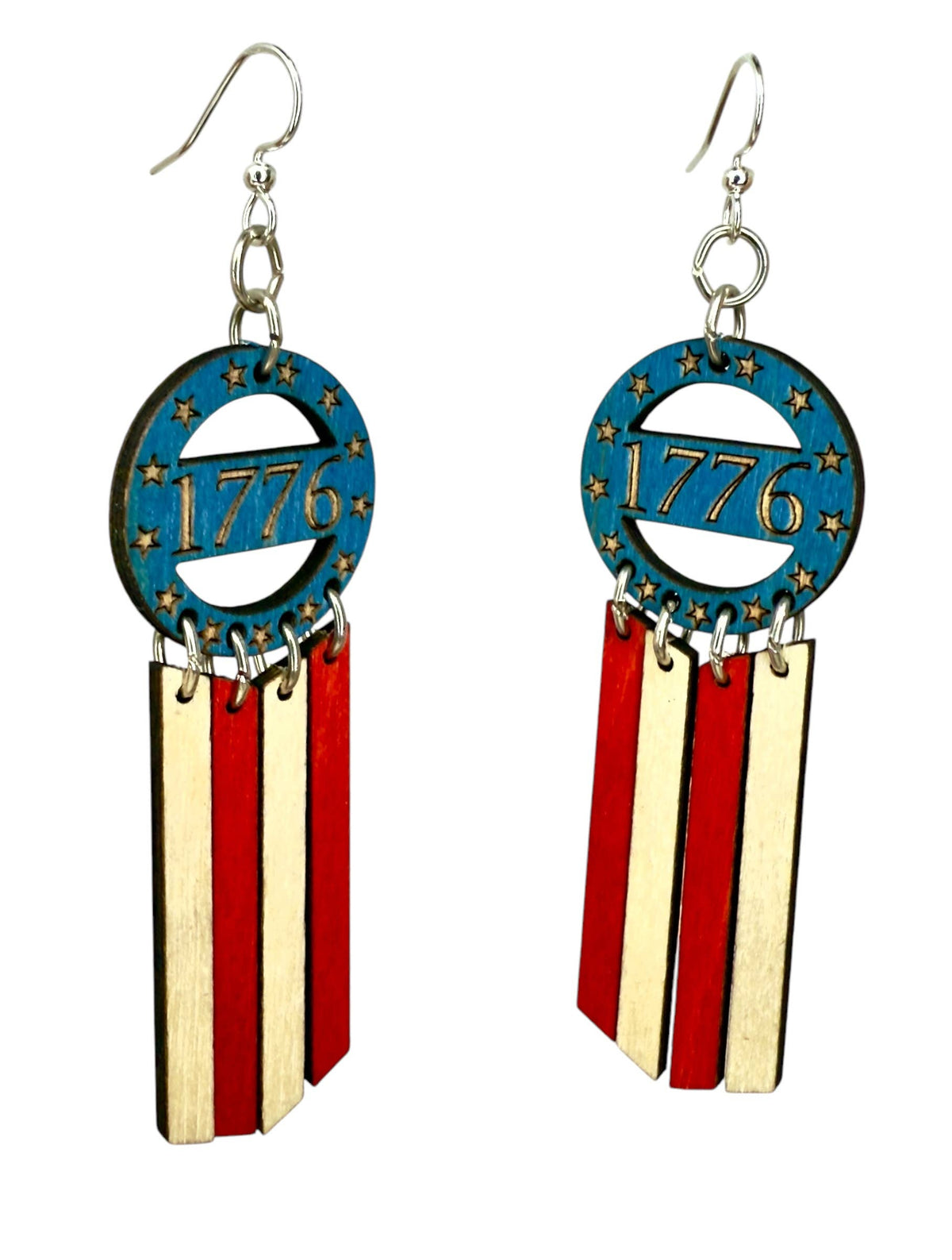 American Flag Dangle Earrings #1776