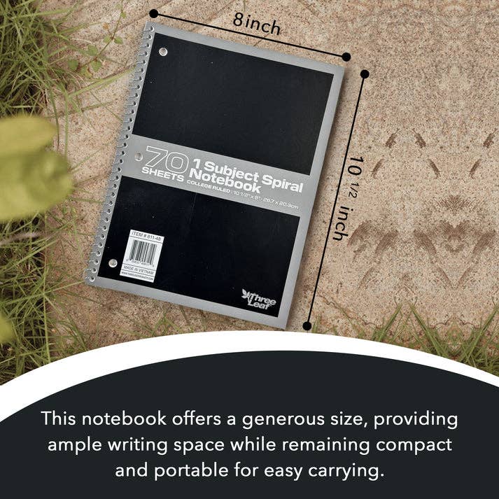 1-Subject Spiral Notebook, Wide Rule