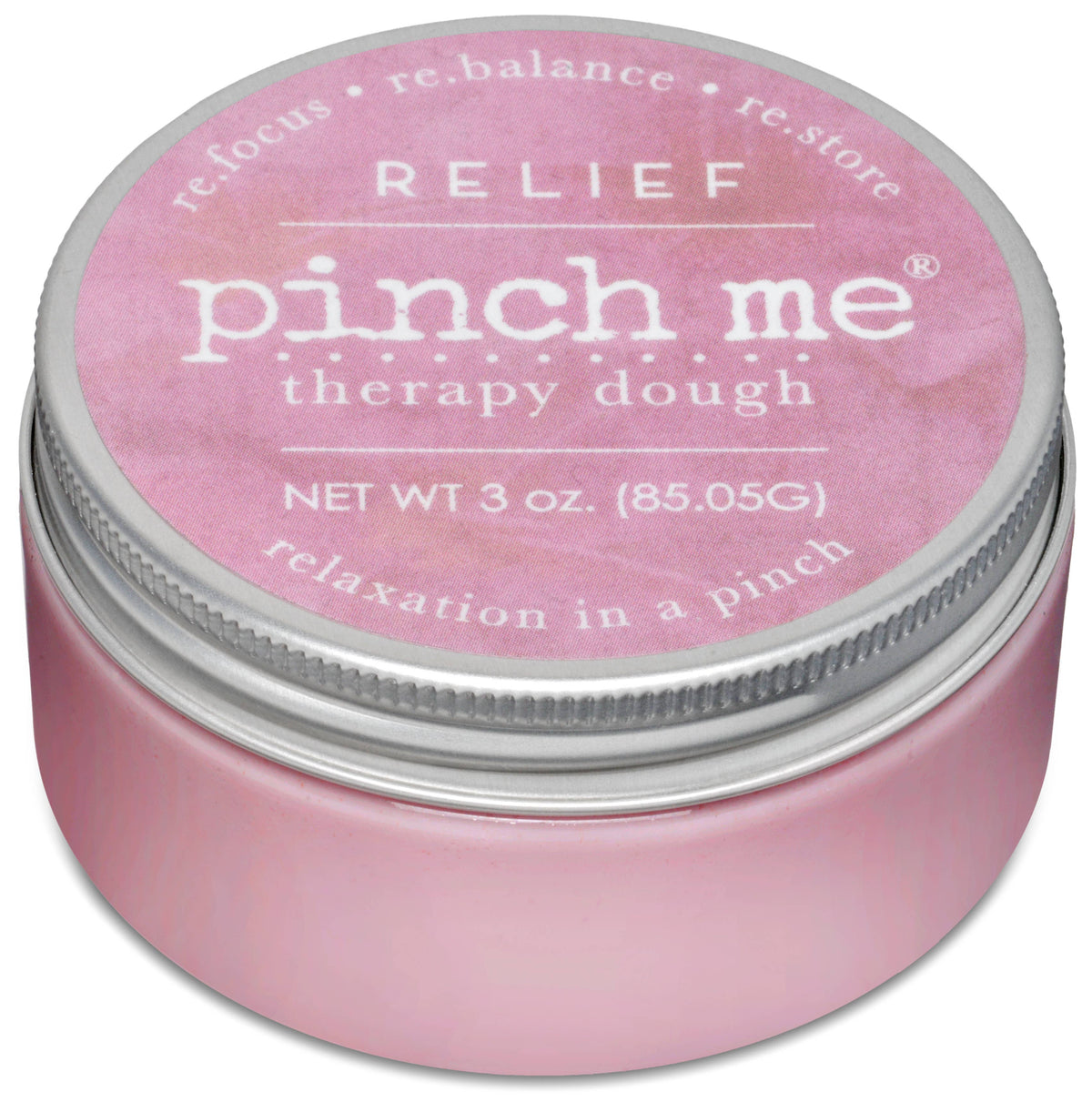 Pinch Me Therapy Dough – Relief, front product and branded packaging