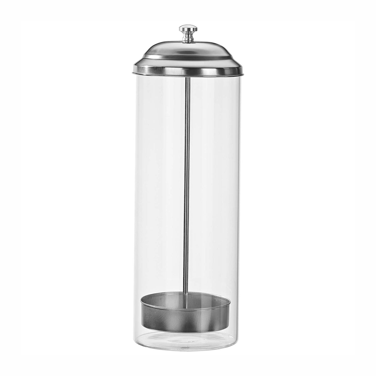 Fox Run Glass Straw Holder with Stainless Steel Lid & Lifter
