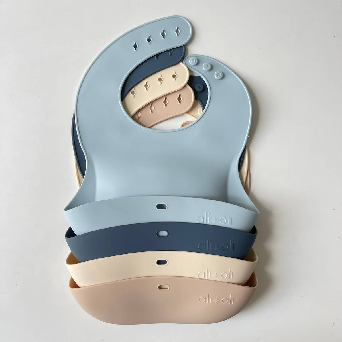Silicone Baby Bib Roll Up & Stay Closed - (Sky)