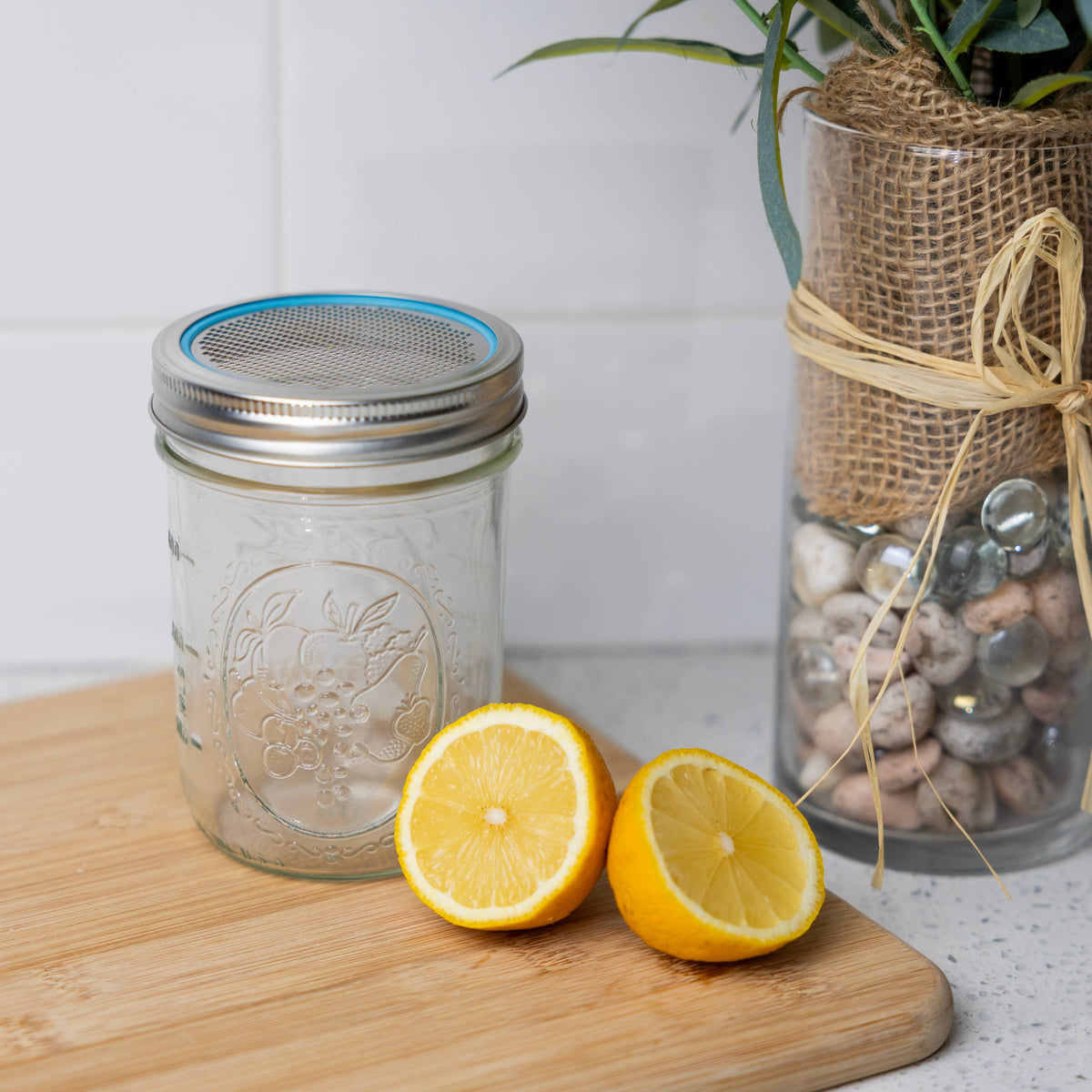 Jarware Stainless Steel Citrus Zester and Cheese Grater Lids