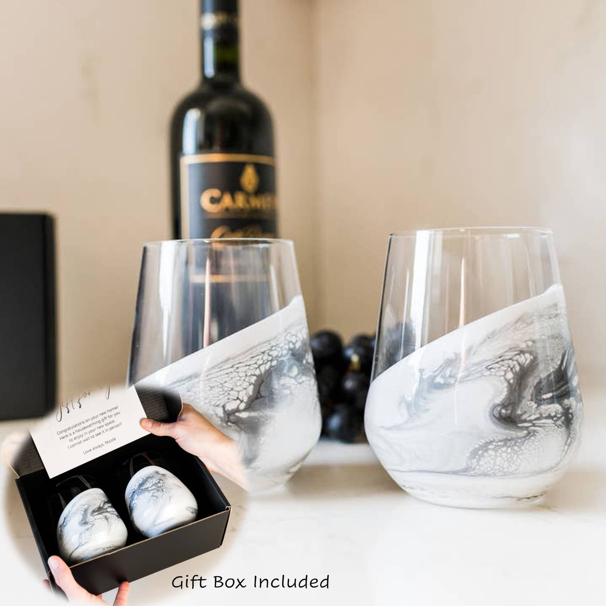 Resin Accented Wine Glasses