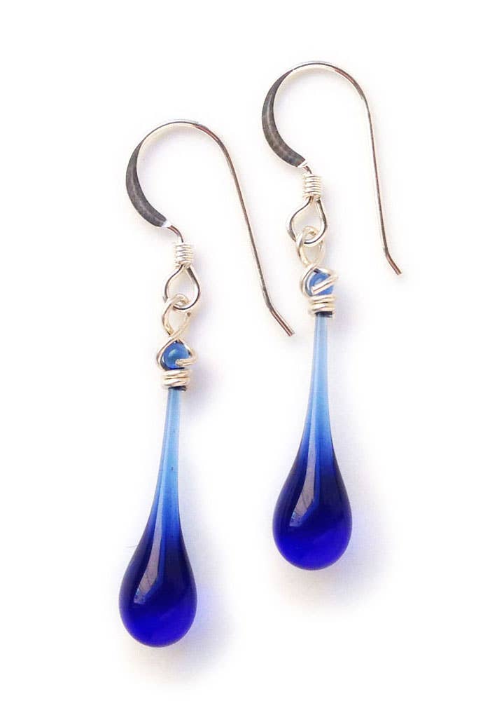 Solaris Glass Teardrop Earrings - Recycled Glass Colors