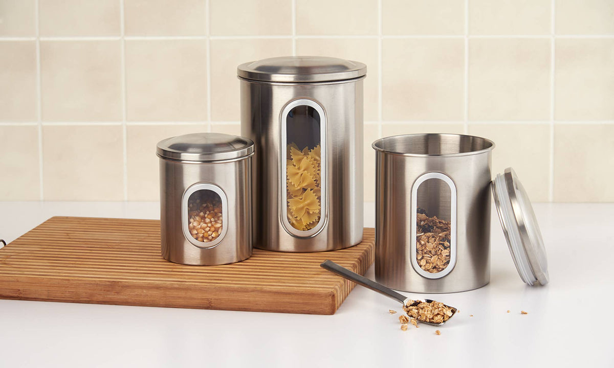 Fox Run Stainless Steel Canister Set, 3-Piece Set