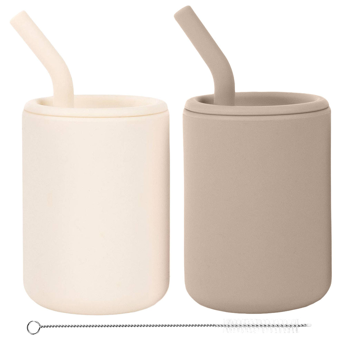 Silicone Toddler Straw Cups – 4 oz, Set of 2