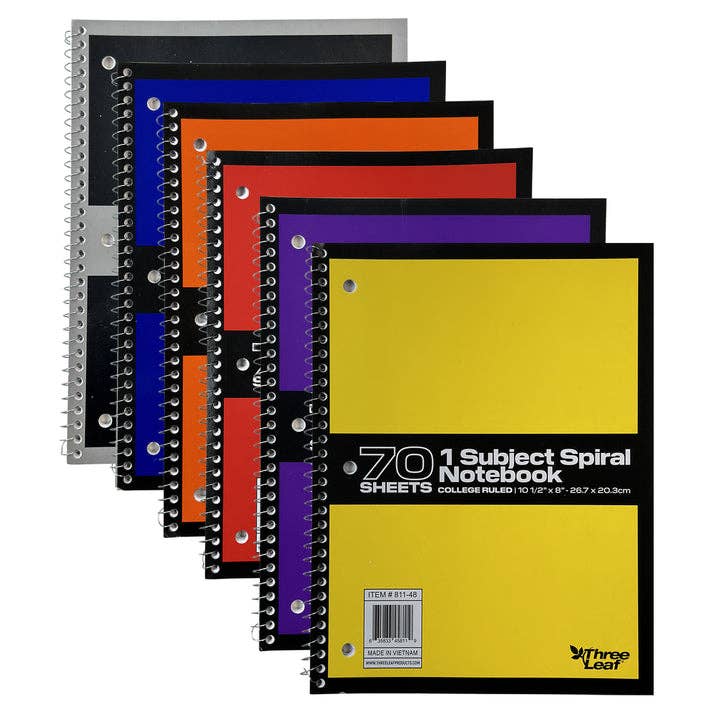 1-Subject Spiral Notebook, Wide Rule